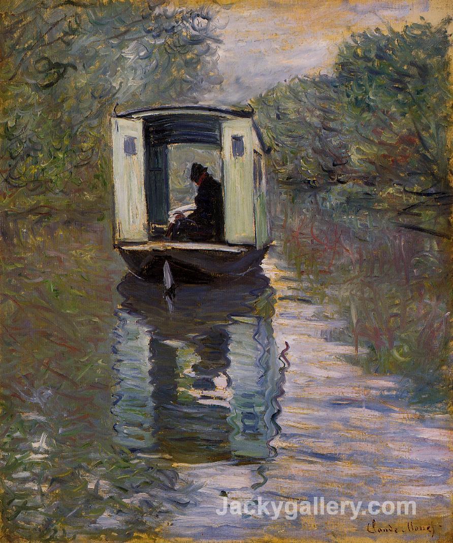 Le Bateau Atelier (The Boat Studio) by Claude Monet paintings reproduction